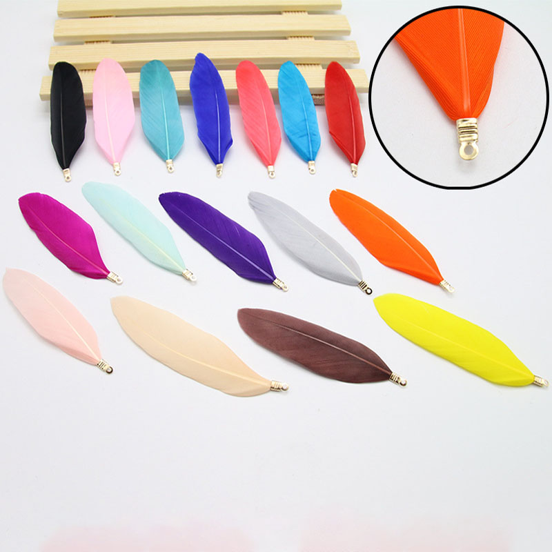 Art Craft Activity - 20Pcs Natural Goose Feather Charm Tassel