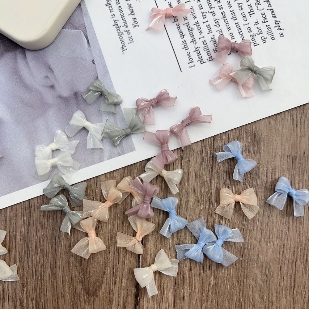 Art Craft Yarn - 10pcs Colorful Bow Pearlescent Yarn Bow