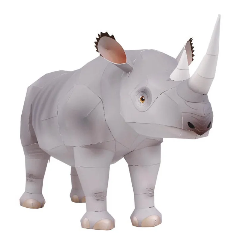 Art Craft With Cardboard - Rhinoceros Hook-lipped Handmade Origami Art Folding