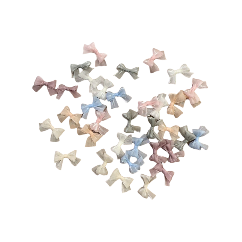 Art Craft Yarn - 10Pcs Colorful Bow Pearlescent Yarn Bow