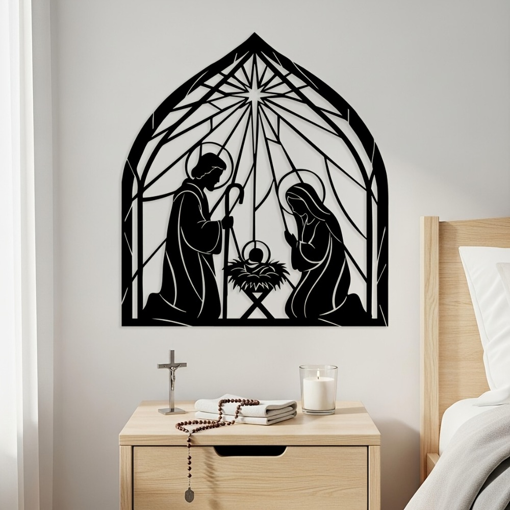 Art & Craft Qatar - CIFBUY Religious Jesus Nativity Metal Wall