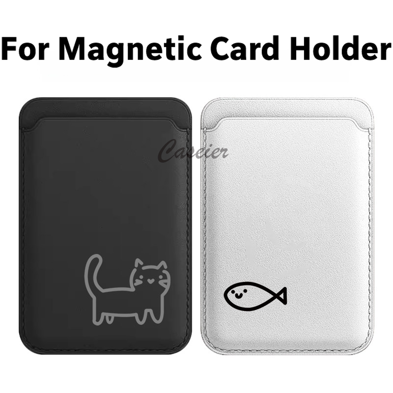 Art Craft Bag - Line Cat Fish Pattern Magnetic Leather