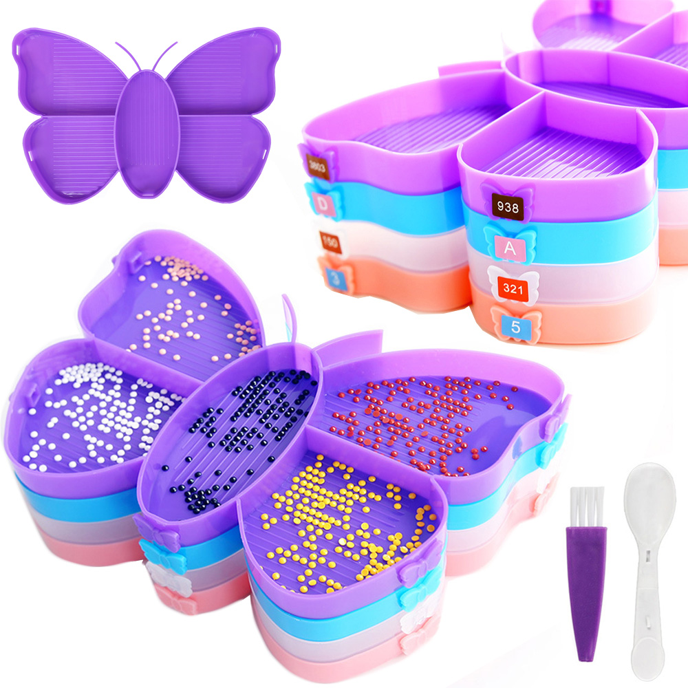 Art Craft Organizer - Diamond Painting Butterfly Tray Set, Cute