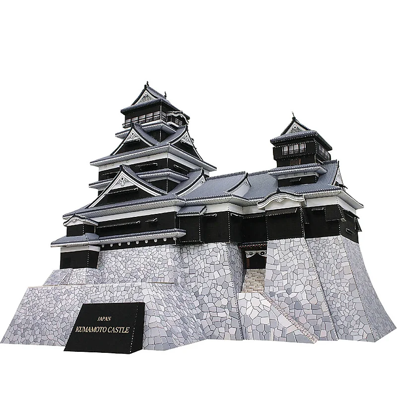 Art Craft With Cardboard - Japan Kumamoto Castle Mini 3D Paper