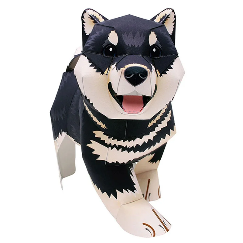 Art And Craft Nature - Black Shiba Inu Dog Handmade Origami