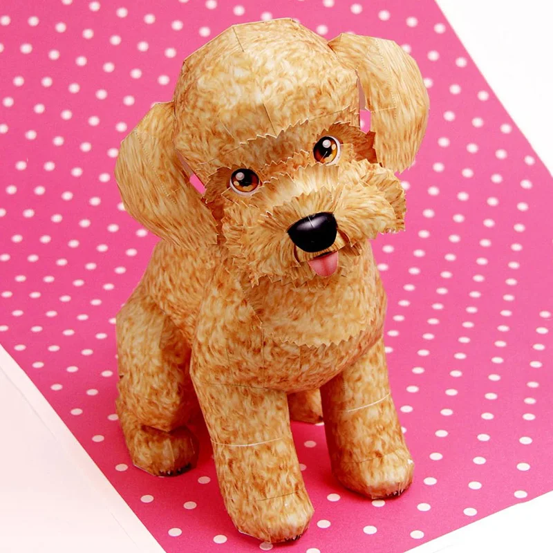 Art Craft With Cardboard - Toy Poodle Dog Folding Origami Art