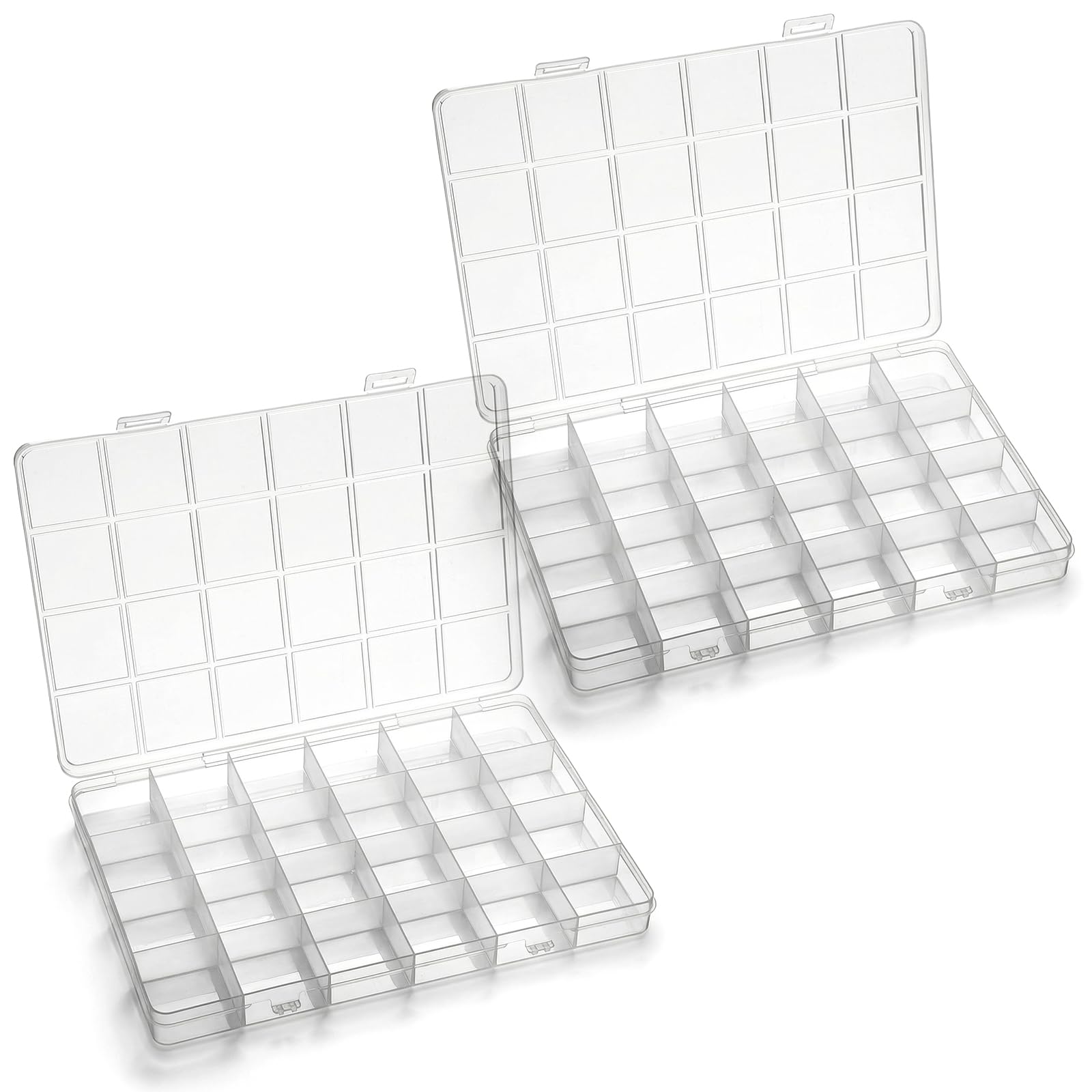 Art Craft Organizer - 24-Grid Plastic Organizer Box with Adjustable