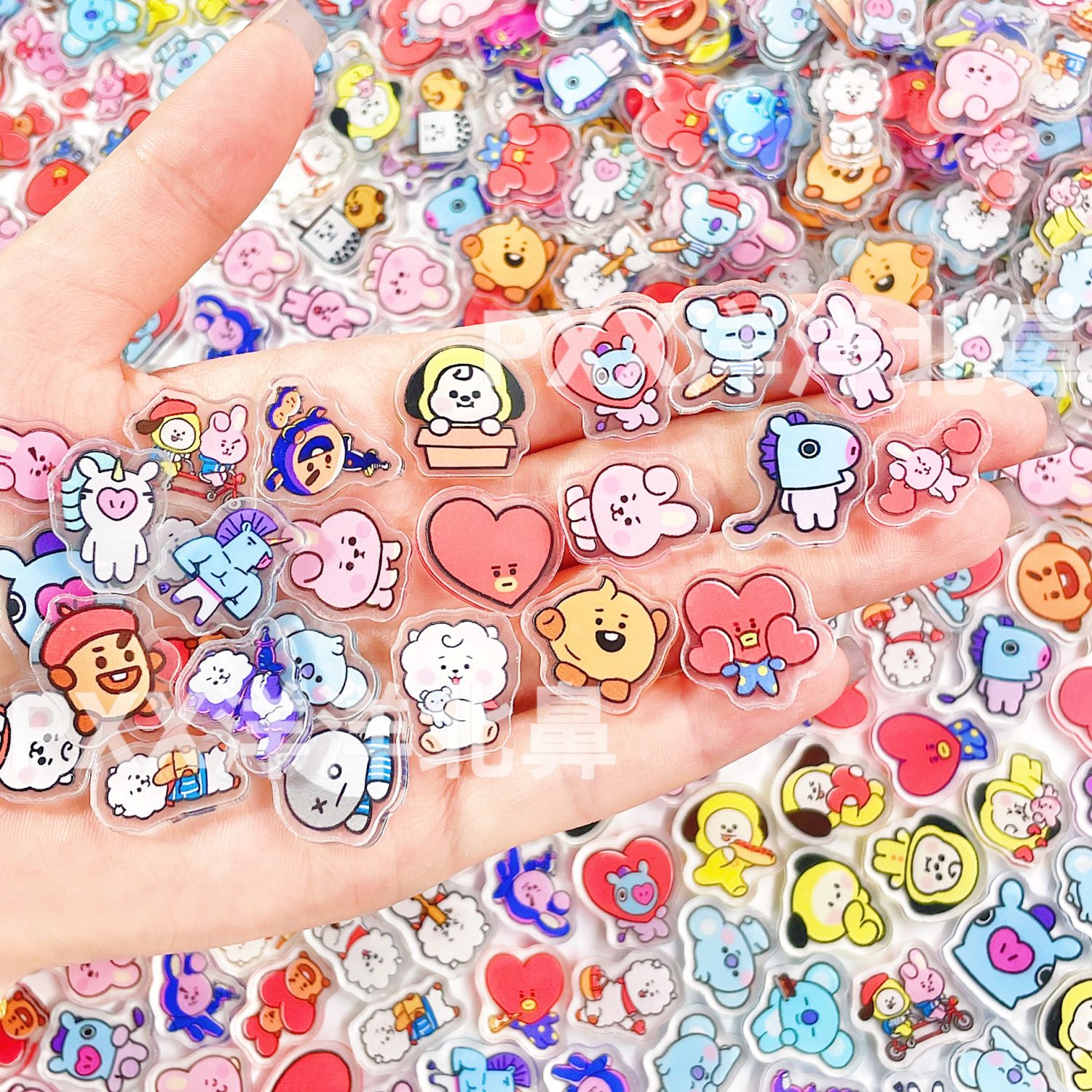 Art Craft Accessories - 100pcs BT21 BTS Single-Layer 1cm2cm4cm Acrylic