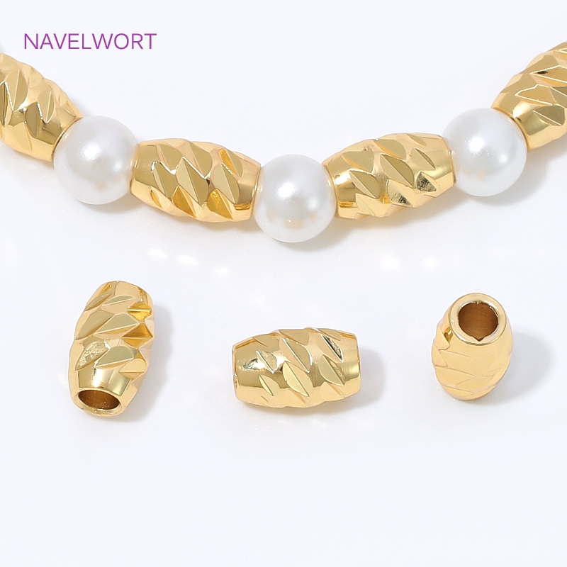 Art Craft Activity - Brass 4/6mm Stripe Spacer Beads 18K