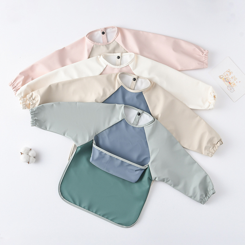 Kids Baby Long Sleeved PU Bibs - đánh giá và giá Art Craft Toddler