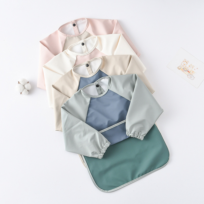 Kids Baby Long Sleeved PU Bibs - đánh giá và giá Art Craft Toddler