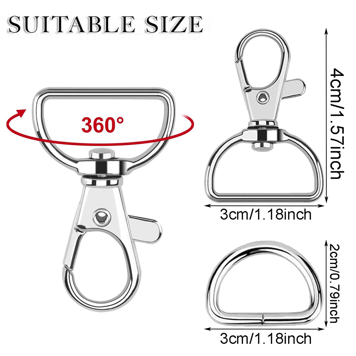 10/20 Set Large D Clip Swivel  - đánh giá và giá Art Craft Bag