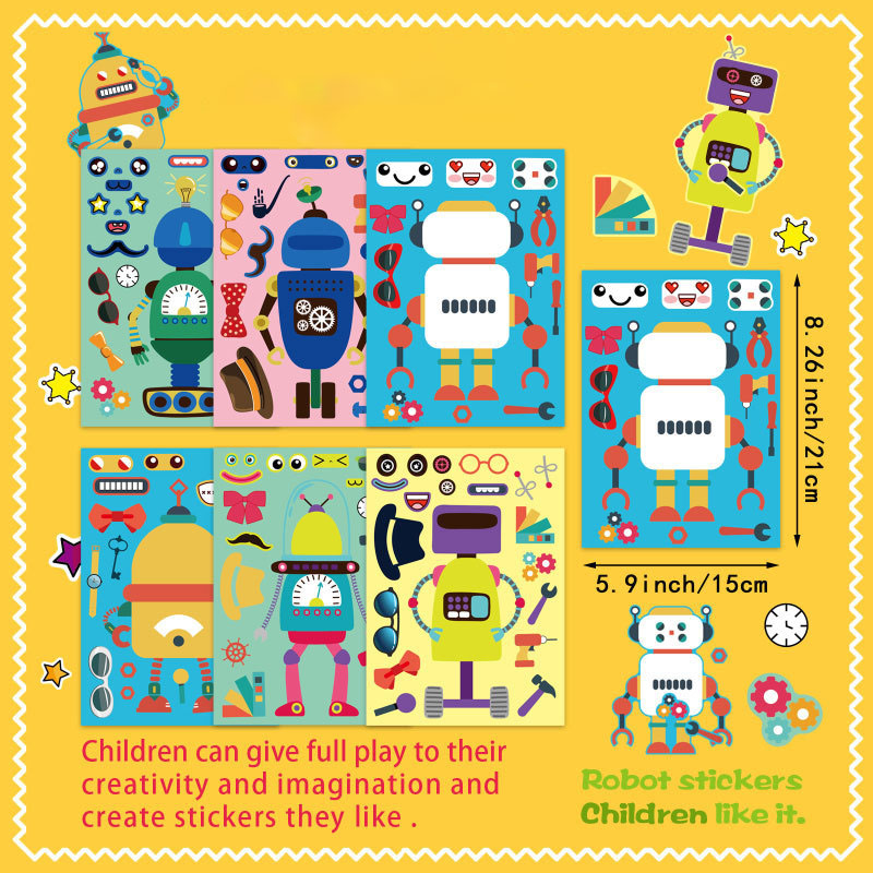 Assemble Robot Stickers For Ki - đánh giá và giá Art Craft Toddler