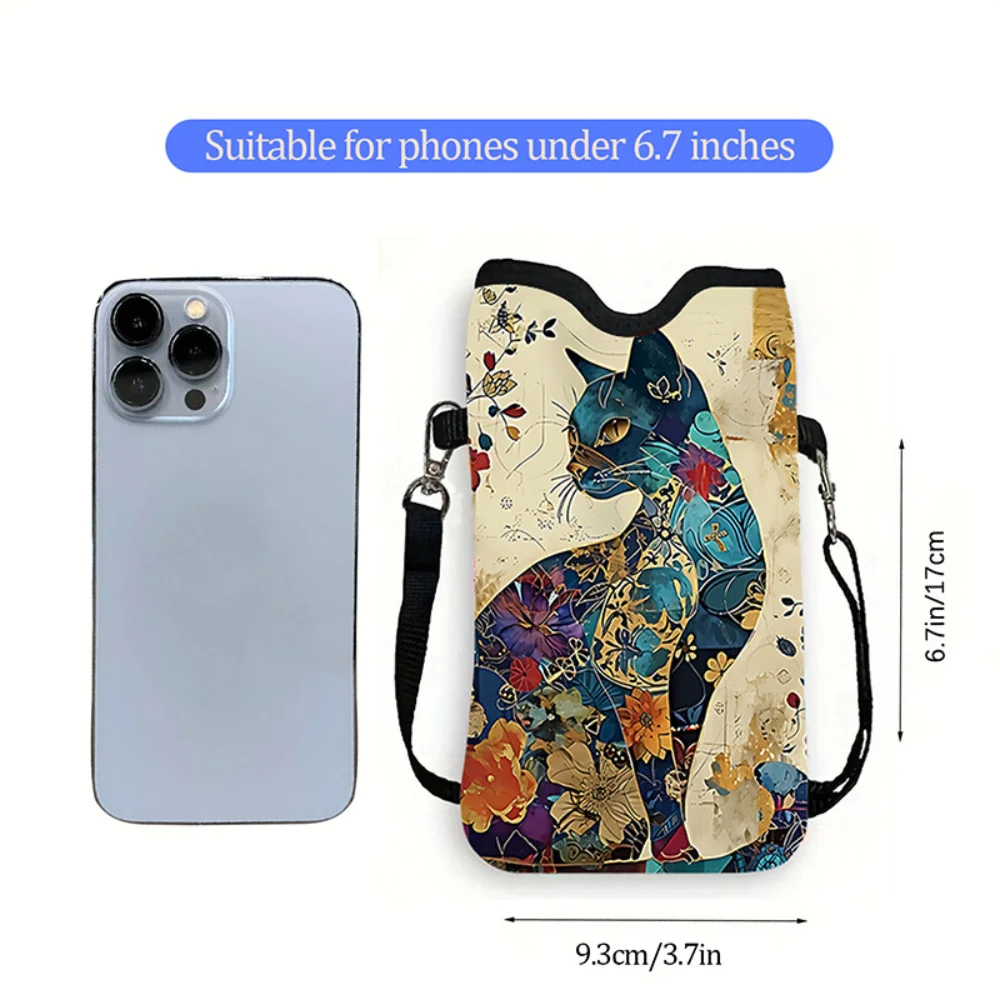 Floral Cat Pattern Crossbody B - đánh giá và giá Art Craft Bag