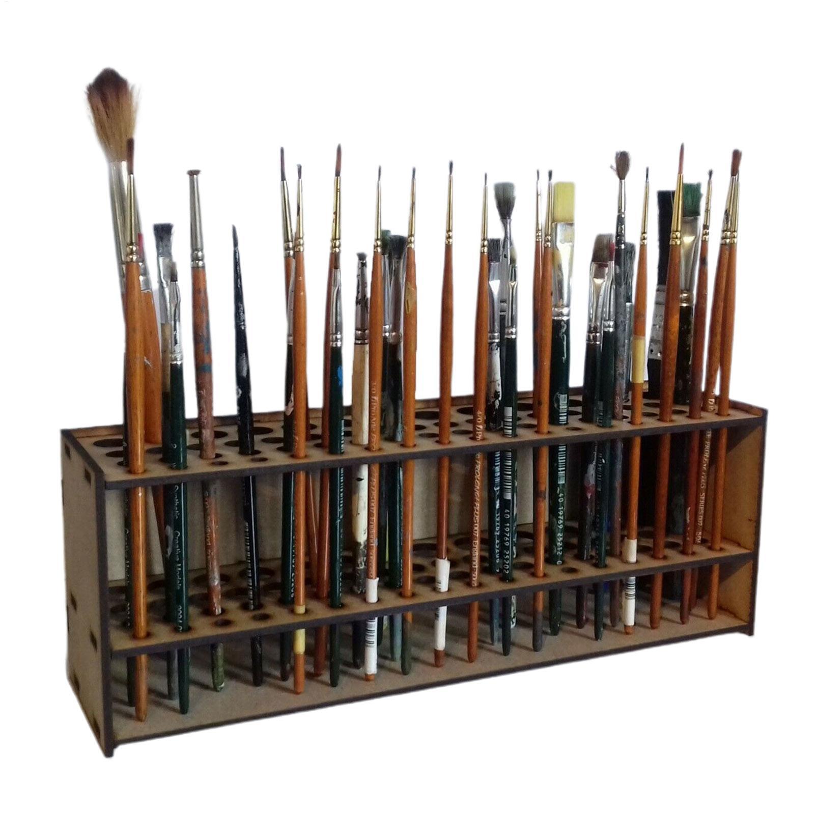 67-Slot Premium Wooden Brush H - đánh giá và giá Art Craft Organizer