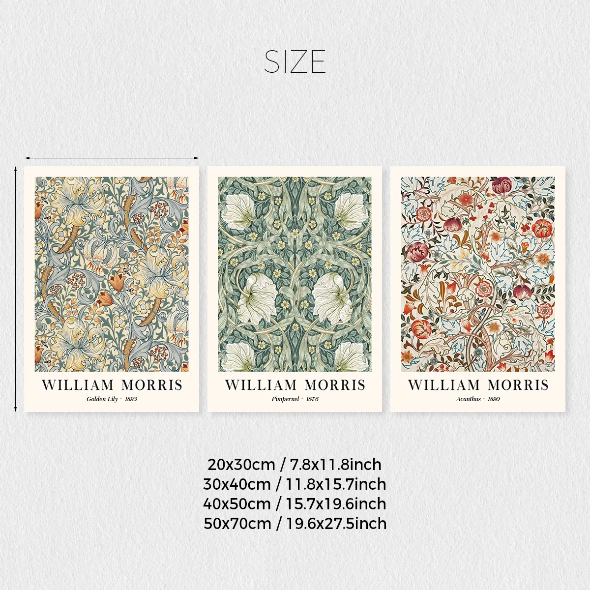 3pcs/Set frameless  Vintage Bo - đánh giá và giá Art Craft William Morris