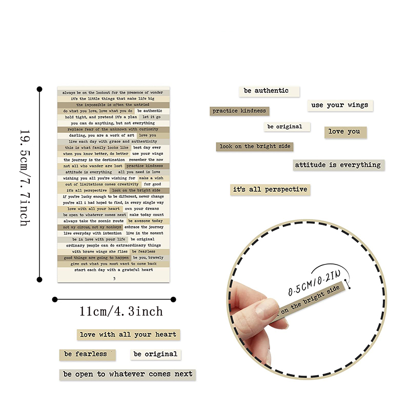 8pcs Brown Notes Quote Sticker - đánh giá và giá Art Craft Journals