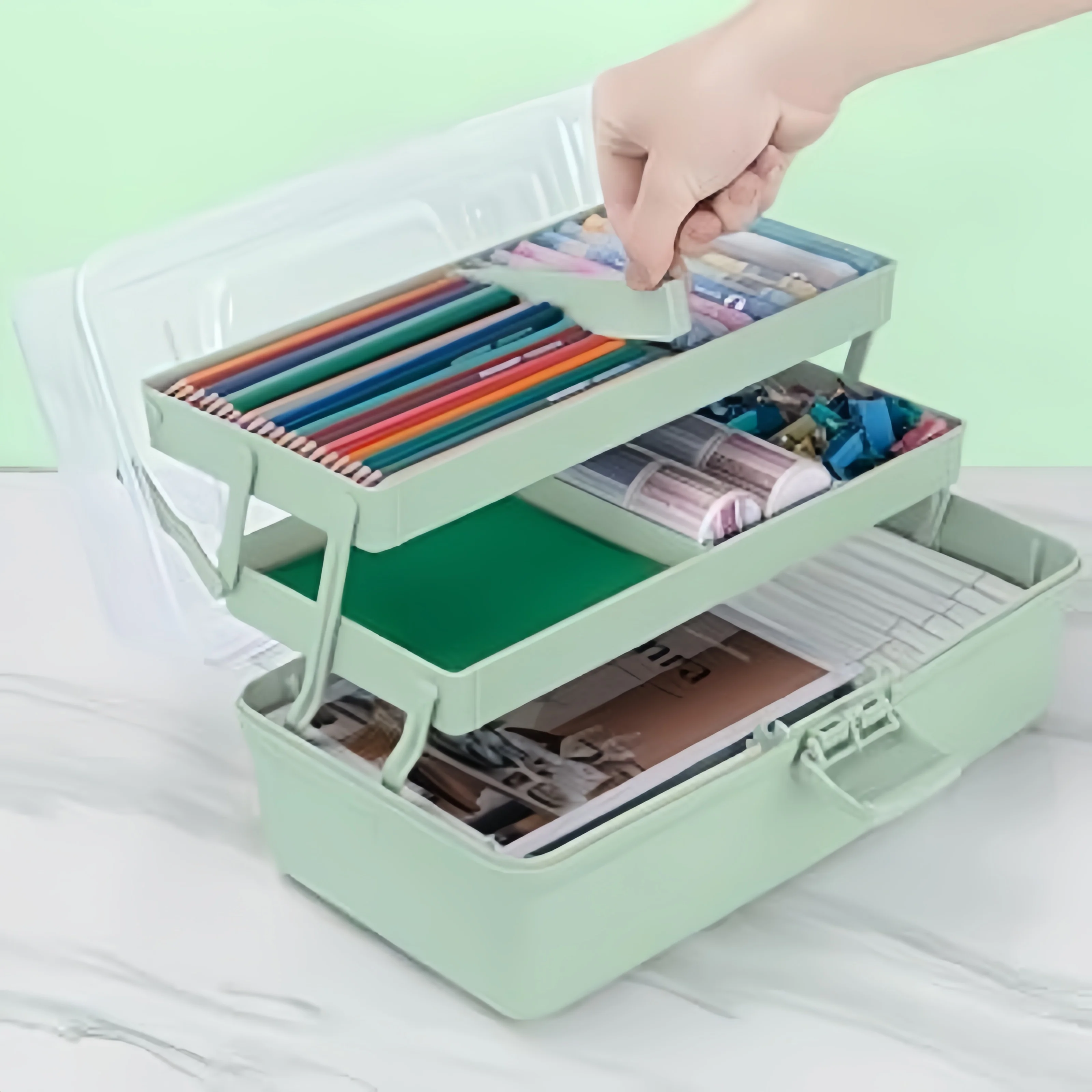 3-Layer Plastic Dividing Stora - đánh giá và giá Art Craft Organizer