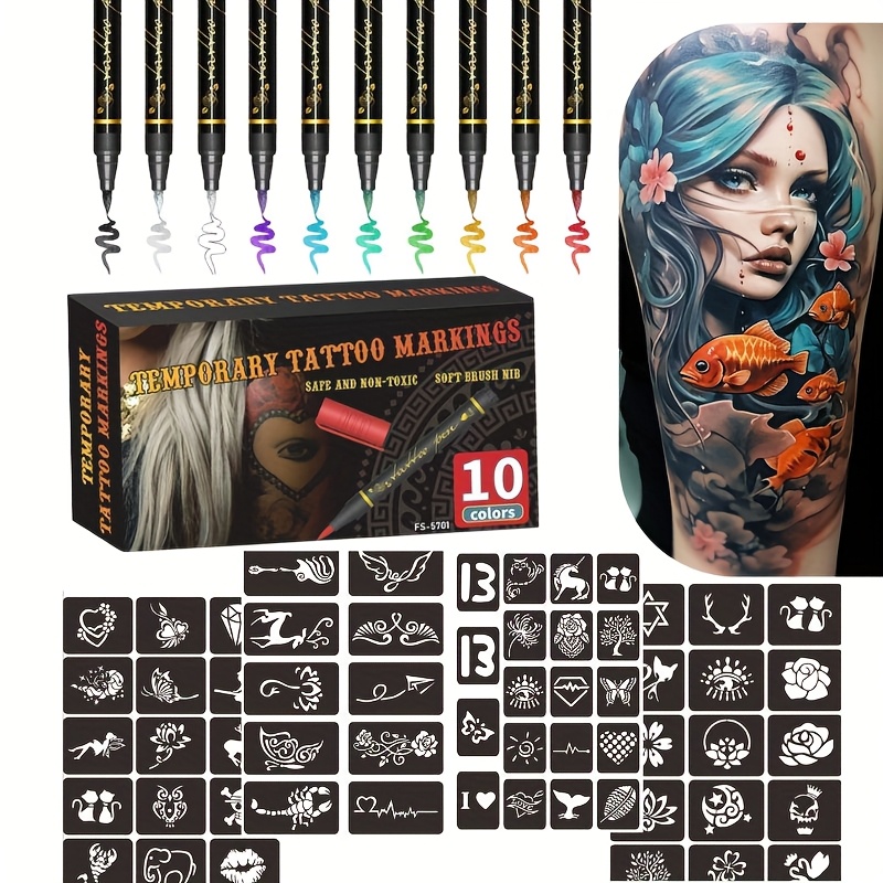 Temporary Tattoo Marker Set 10 - đánh giá và giá Illustration Marker Set