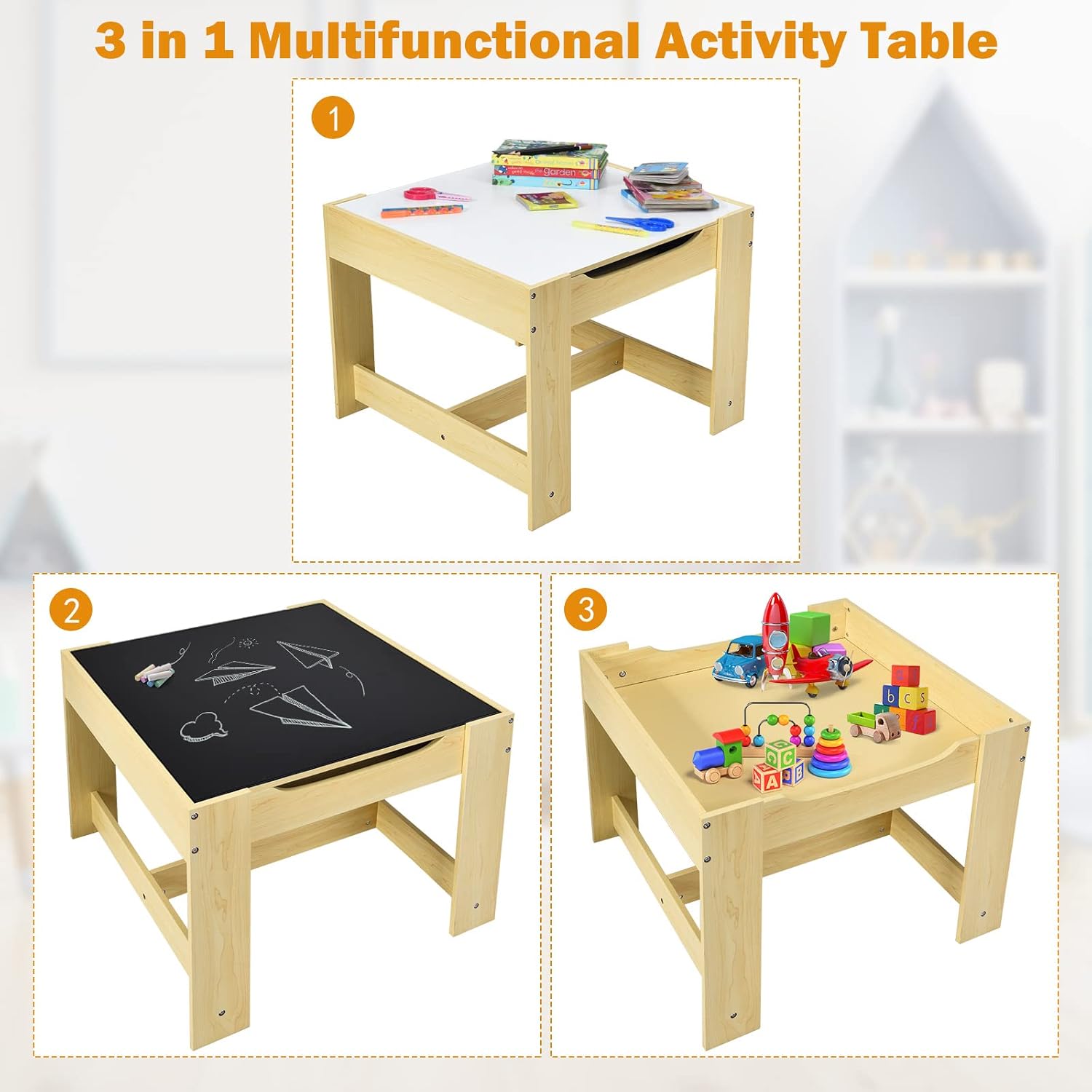 Kids Table and Chair Set, 3 in - đánh giá và giá Art Craft Toddler