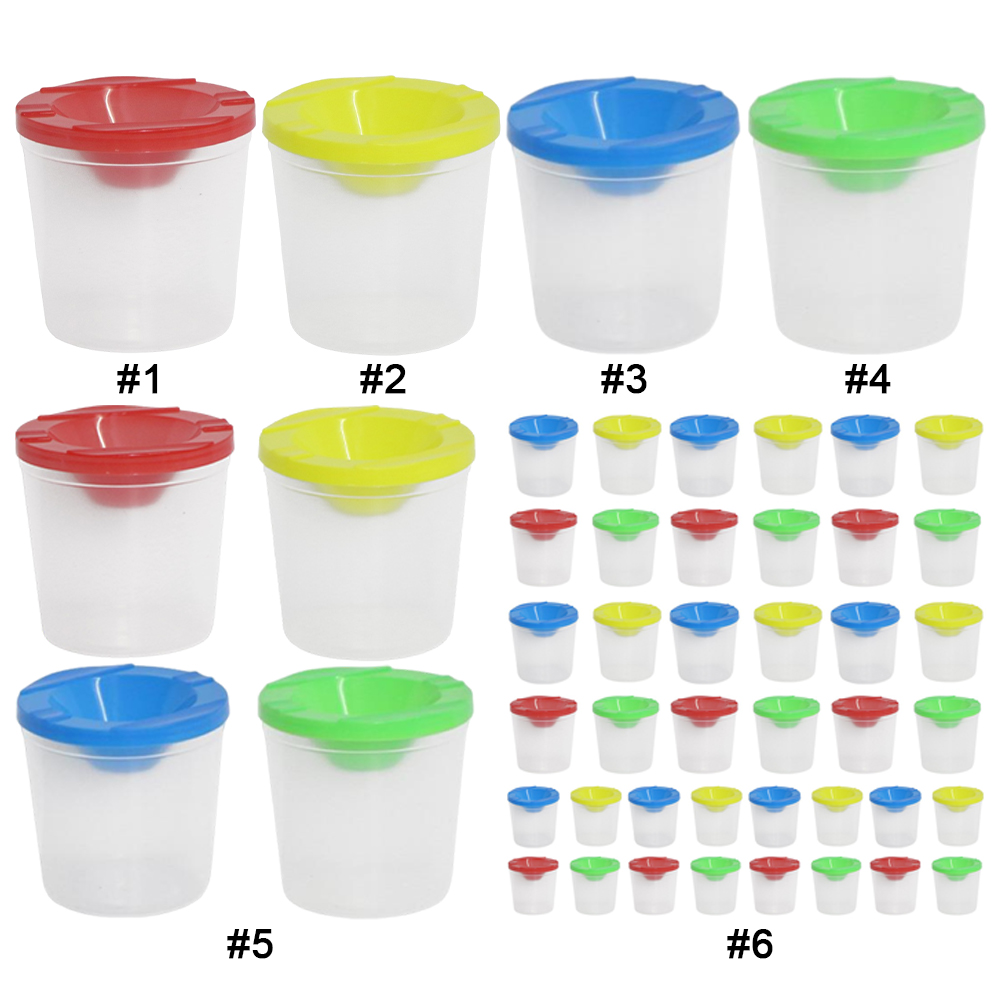 Non-Spill Paint Cups with Colo - đánh giá và giá Art Craft Cup