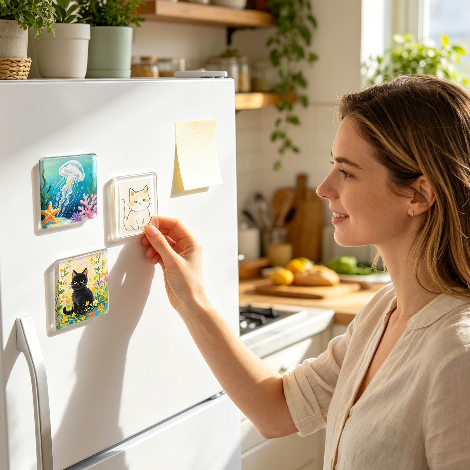 Square Acrylic DIY Fridge Magn - đánh giá và giá Art Craft Magnet