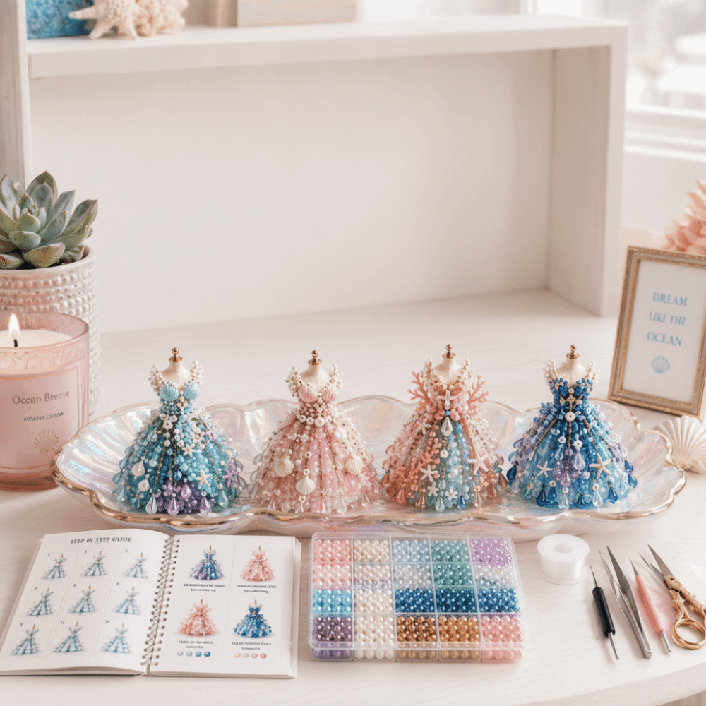 Tiny Beads 3D Beaded Dress Kit - đánh giá và giá Art Craft And Design