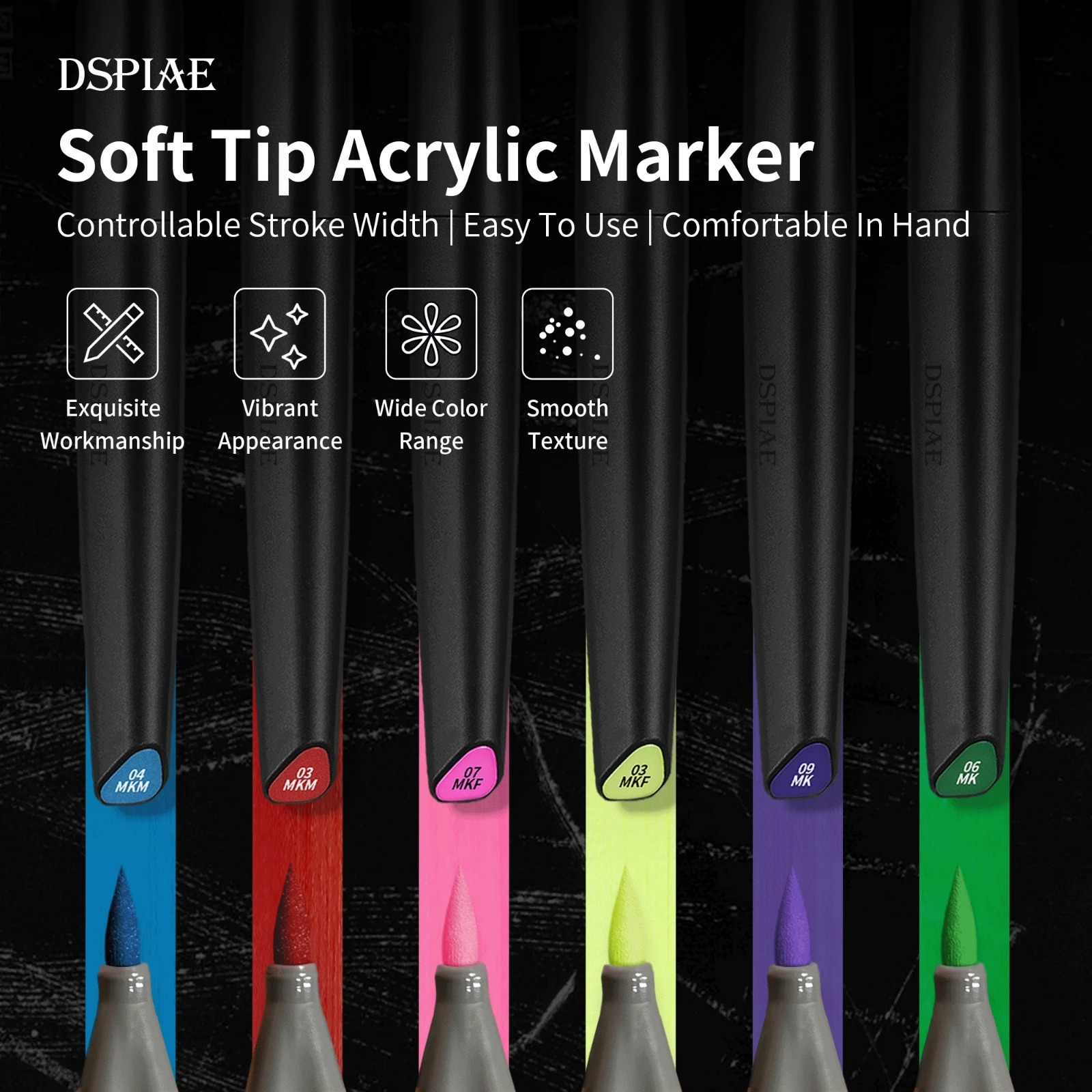 DSPIAE Soft Tip Water Based Ma - đánh giá và giá Illustration Marker Set