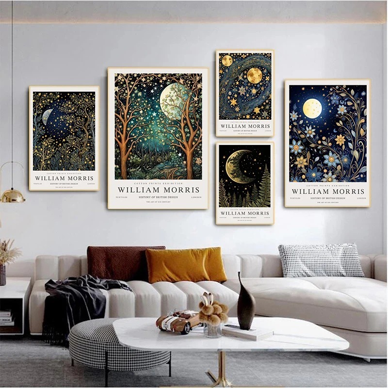 Vintage Moon and Stars William - đánh giá và giá Art Craft William Morris