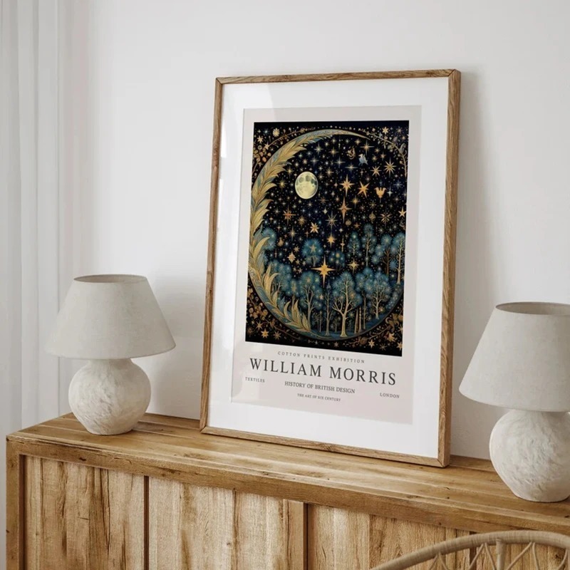 Vintage Moon and Stars William - đánh giá và giá Art Craft William Morris