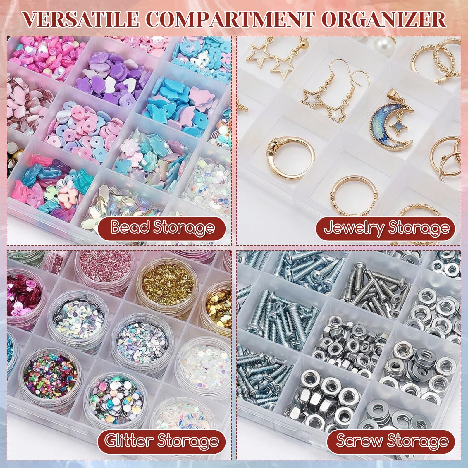 24-Grid Plastic Organizer Box  - đánh giá và giá Art Craft Organizer