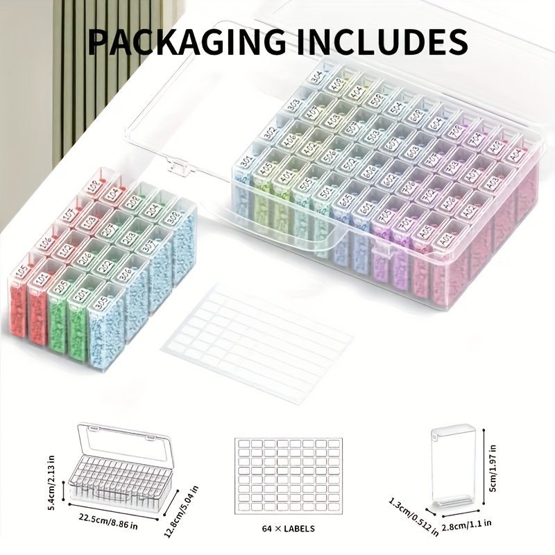 64 Grids Clear Plastic Storage - đánh giá và giá Art Craft Organizer