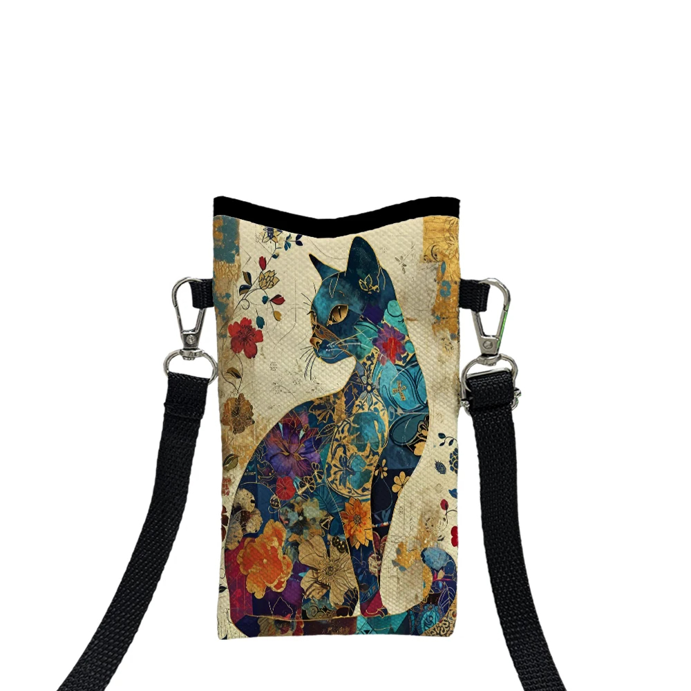 Floral Cat Pattern Crossbody B - đánh giá và giá Art Craft Bag