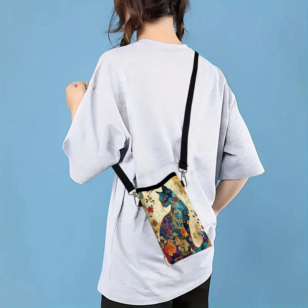 Floral Cat Pattern Crossbody B - đánh giá và giá Art Craft Bag